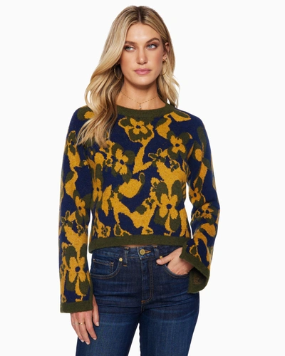 Shop Ramy Brook Sandi Knit Sweater In Flower Jacquard