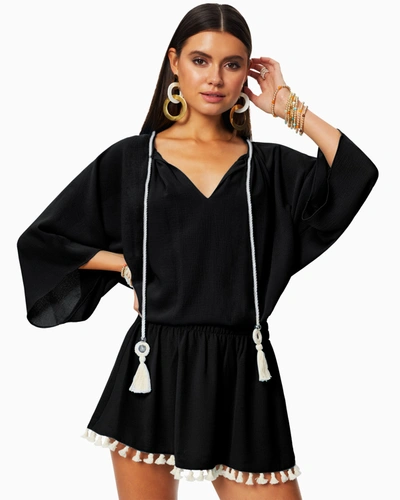 Shop Ramy Brook Katana Coverup Mini Dress In Black