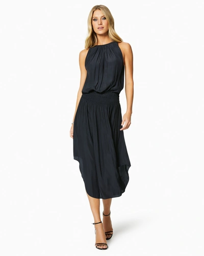 Shop Ramy Brook Audrey Smocked Midi Dress In Black