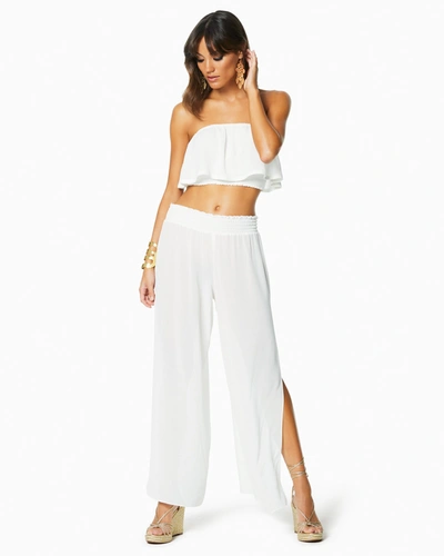 Shop Ramy Brook Textured Athena Palazzo Pant In White
