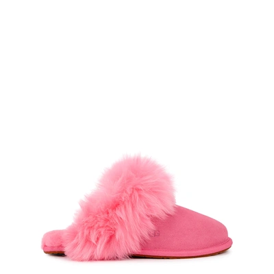 Shop Ugg Scruff Sis Pink Suede Slippers