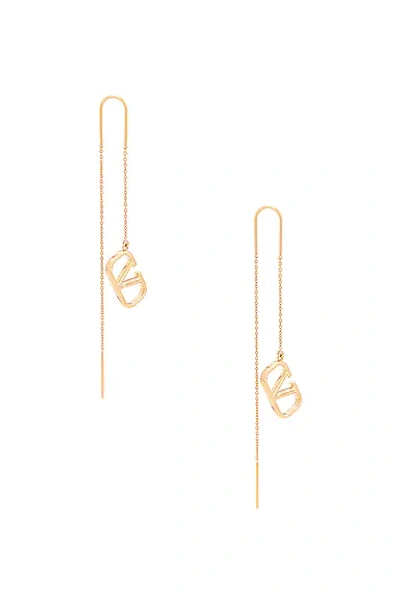 Shop Valentino Vlogo Dangle Earrings In Oro