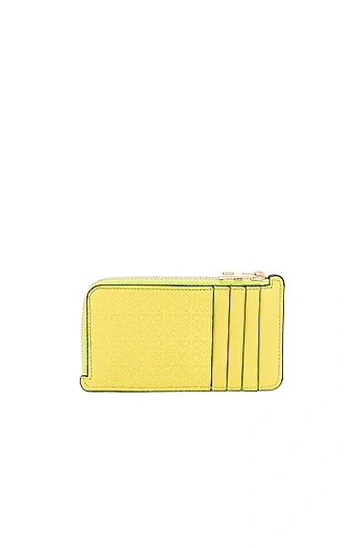 Shop Loewe Anagram Anagram Coin Cardholder In Lime Yellow