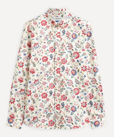 Shop Liberty Mens Eva Belle Cotton Twill Casual Button-down Shirt In Cream