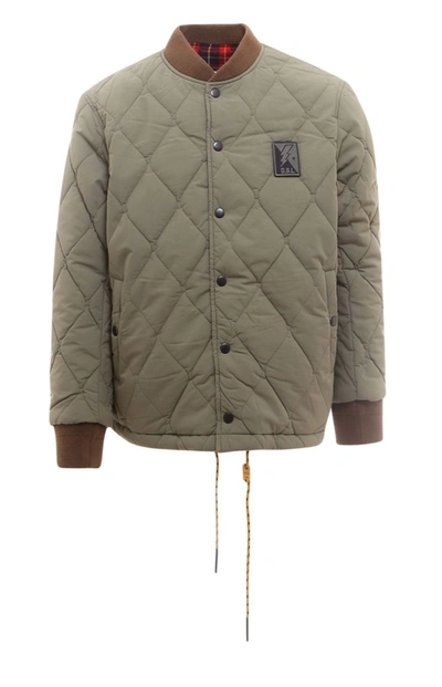 Shop Diesel Reversible Quilted Bomber Jacket In Green