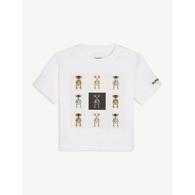 Shop Burberry Multi Bears Cotton T-shirt 6-24 Months In White