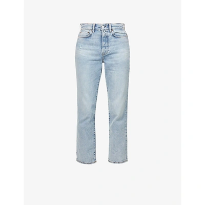 Shop Acne Studios Mece Straight-leg High-rise Regular-fit Jeans In Light Blue