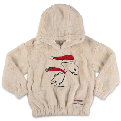 Shop The Marc Jacobs Kids Skating Embroidered Hoodie In Beige