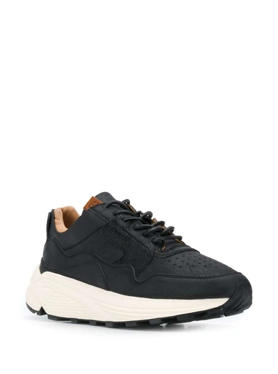 Shop Buttero Vinci Leather Sneakers With Oversize Sole In Black