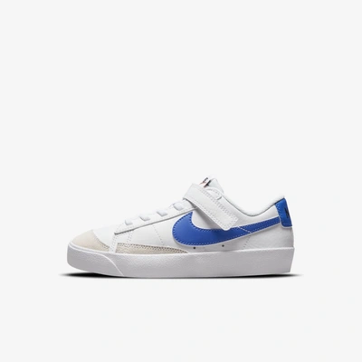 Shop Nike Blazer Low '77 Little Kids' Shoes In White,hyper Royal