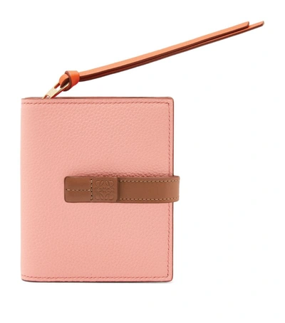 Shop Loewe Leather Compact Zipped Wallet In Pink