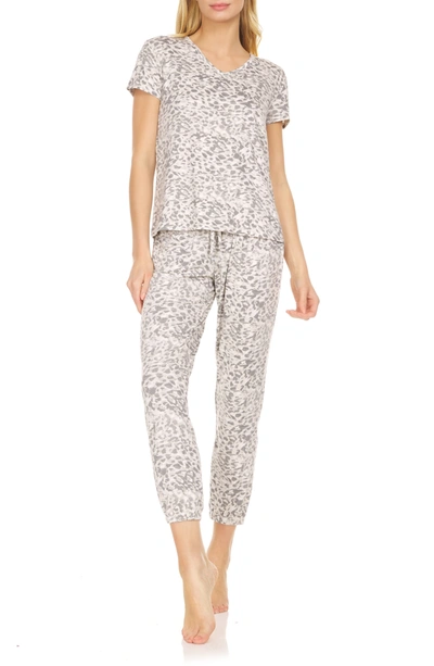 Shop Fn Contemporary Fn By Flora Nikrooz Elsa Print Jersey Pajamas In Grey