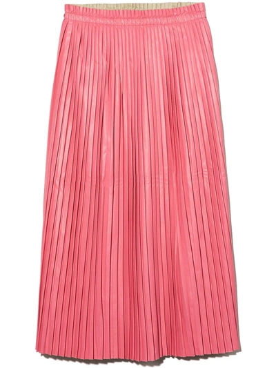 Shop Mm6 Maison Margiela Teen Two-tone Pleated Skirt In 粉色