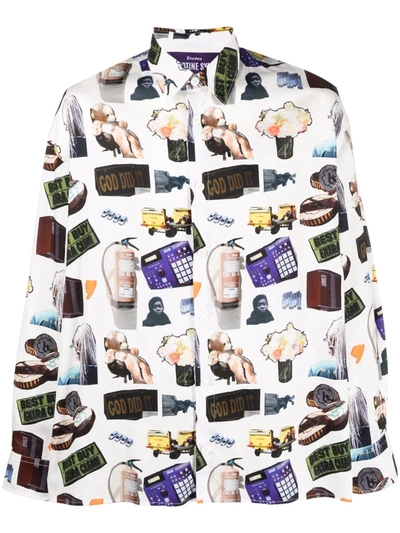 Etudes Studio Illusion All Over Print Shirt In 白色