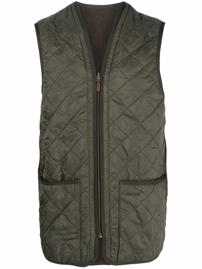Barbour Sleevelees Quilted Jacket Polarquilt Waist In 绿色