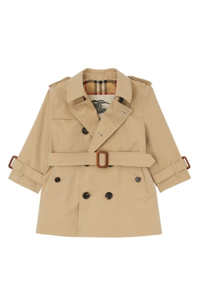 Shop Burberry Mayfair Cotton Trench Coat In Honey