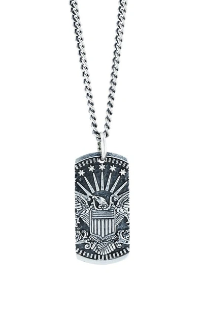 Shop King Baby American Voices Eagle Dog Tag Necklace In Silver