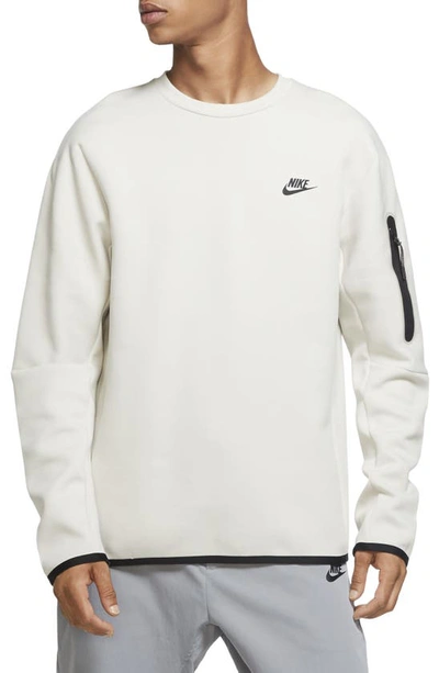 Shop Nike Sportswear Tech Fleece Crewneck Sweatshirt In Midnight Navy/ Black
