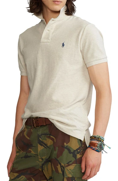 Shop Polo Ralph Lauren Classic Fit Heathered Piqué Polo In American Heather