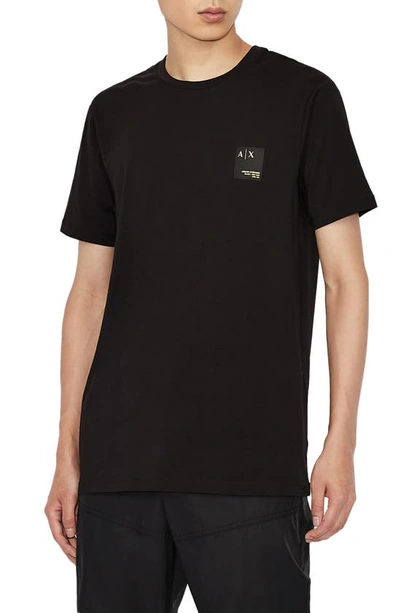Shop Armani Exchange Logo Patch Stretch T-shirt In Black