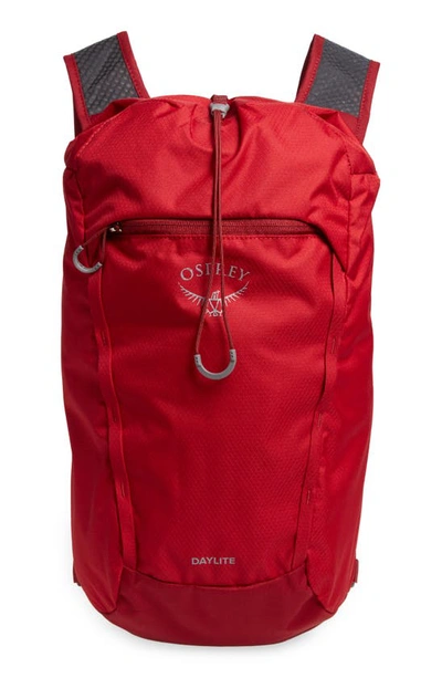 Shop Osprey Daylite Cinch Backpack In Cosmic Red