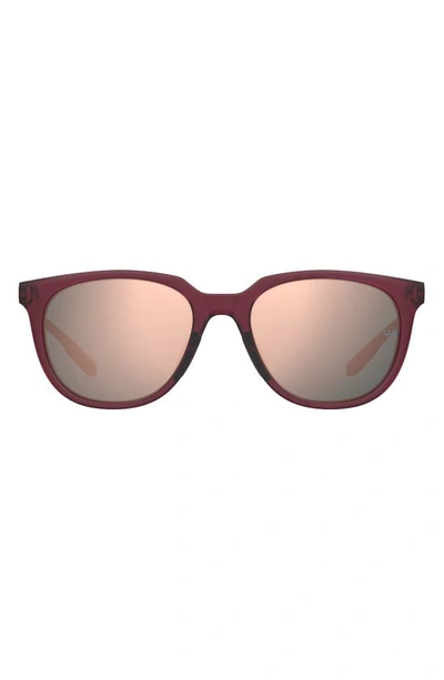 Shop Under Armour 54mm Polarized Uacircuit Round Sunglasses In Red Cryst / Rose Gold ml