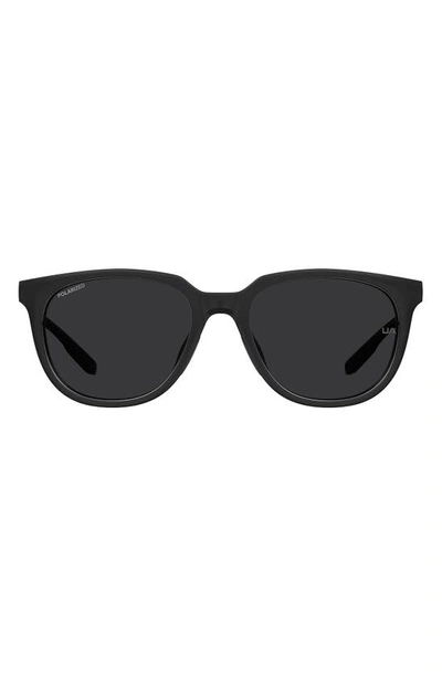 Shop Under Armour 54mm Polarized Uacircuit Round Sunglasses In Black / Gray Pz