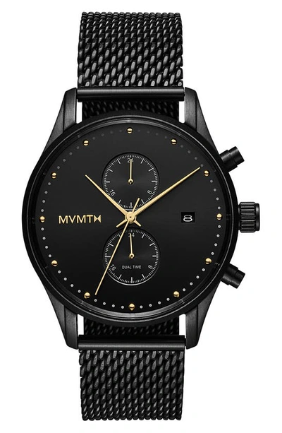 Shop Mvmt Voyager Mesh Bracelet Watch, 42mm In Black