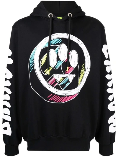 Shop Barrow Logo-print Cotton Hoodie In Black