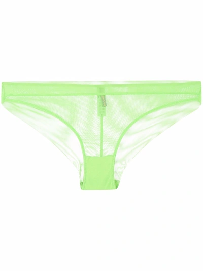 Maison Close Transparent Mesh Briefs In Green | ModeSens