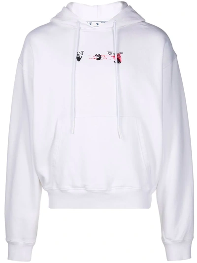 Shop Off-white Acrylic Arrows Motif Hoodie In White