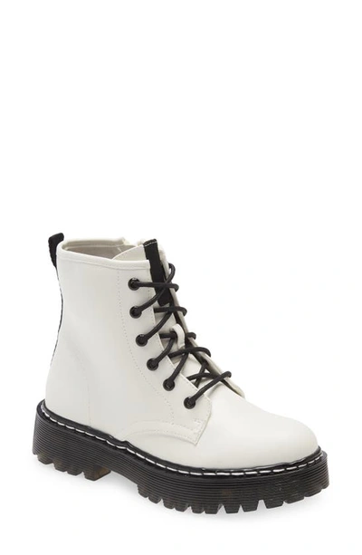 Shop Steve Madden Jdynasti Lace-up Boot In White