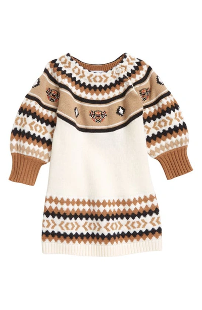 Shop Burberry Beckie Wool Sweater Dress In Camel Ip Pattern