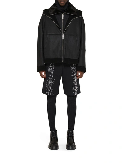 Shop Givenchy Barbed Wire Printed Bermuda In Black