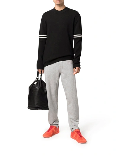 Shop Maison Margiela Sweater With Striped Detail In Black