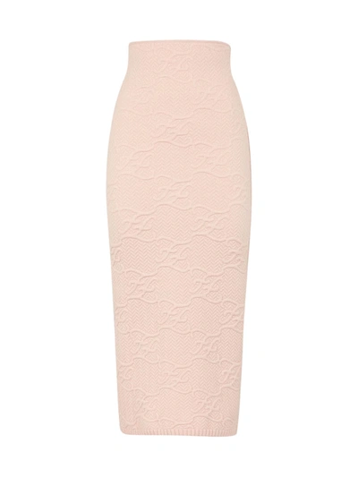 Shop Fendi Wool And Cashmere Skirt In Pink & Purple