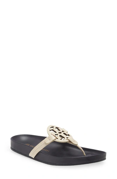 Shop Tory Burch Miller Cloud Sandal In New Cream / Perfect Navy