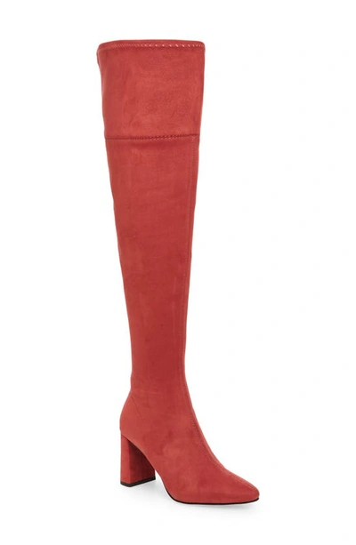 Shop Jeffrey Campbell Parisah Over The Knee Boot In Bright Pink Suede