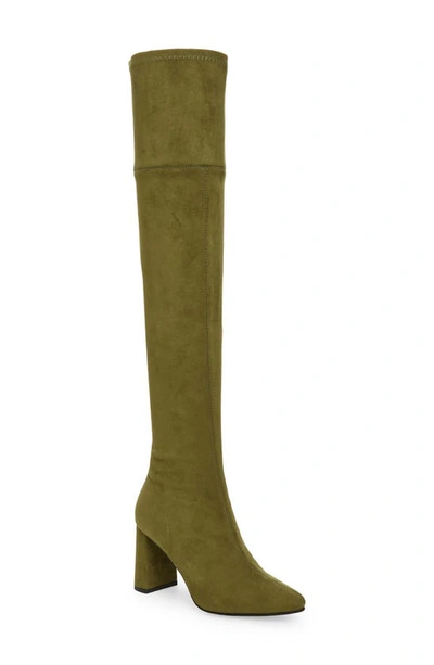 Shop Jeffrey Campbell Parisah Over The Knee Boot In Green Suede