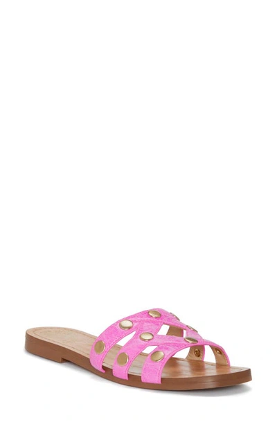 Shop Vince Camuto Vazista Studded Slide Sandal In Pop Pink Suede