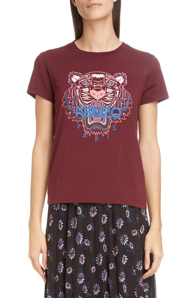 Shop Kenzo Classic Tiger Graphic Tee In Bordeaux