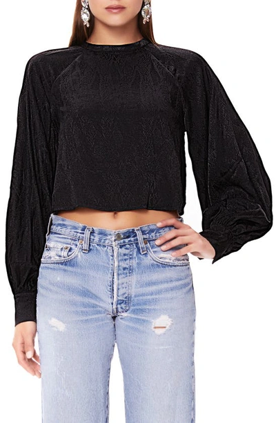 Shop Afrm Olivia Print Top In Noir