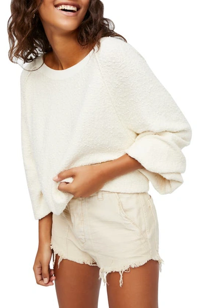Shop Free People Found My Friend Boucle Pullover In Cream