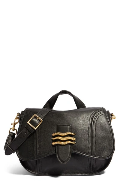 Shop Aimee Kestenberg Fierce & Fab Leather Saddle Bag In Black Gloved Tanned