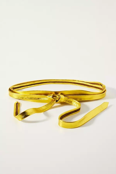 Shop Ada Metallic Wrap Belt In Gold