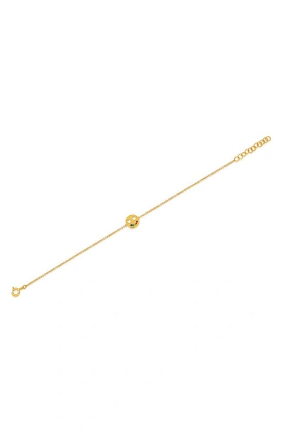 Shop Ef Collection Rainbow Happiness Pendant Bracelet In Yellow Gold