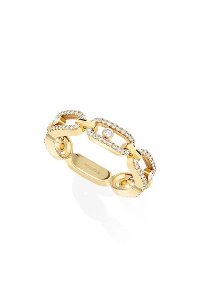 Shop Messika Move Uno Diamond Link Ring In Yellow Gold