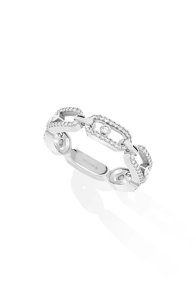 Messika Move Uno Diamond Link Ring In White Gold
