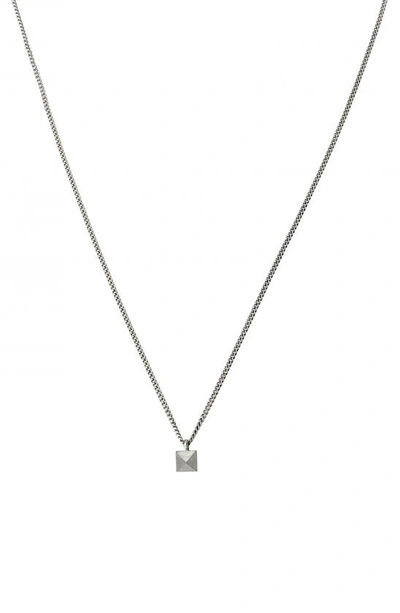 Shop Allsaints Pyramid Stud Sterling Silver Pendant Necklace In Warm Silver
