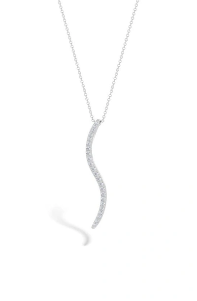 Shop Natori Fine Jewelry Natori Shangri-la Brushstroke Diamond Pendant Necklace In White Gold